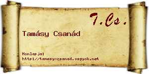 Tamásy Csanád névjegykártya
